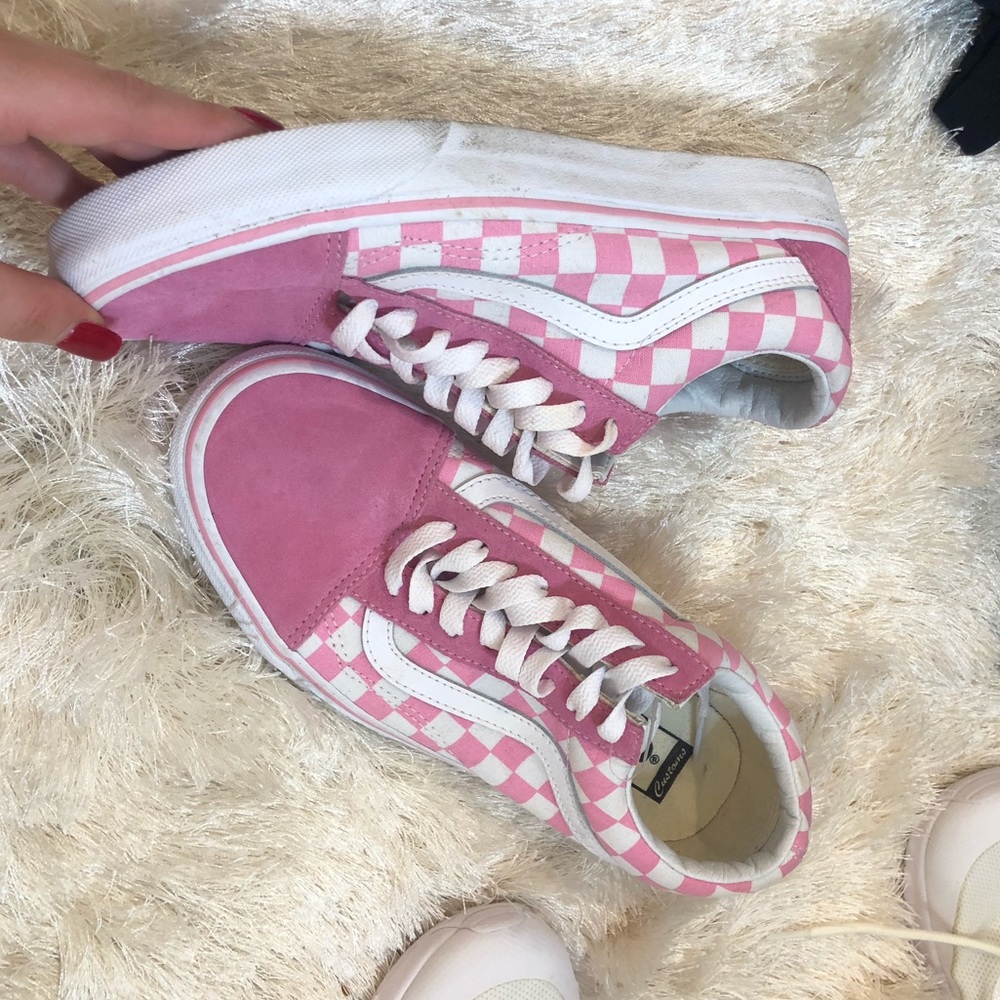 Pink Costumed Checkered Vans